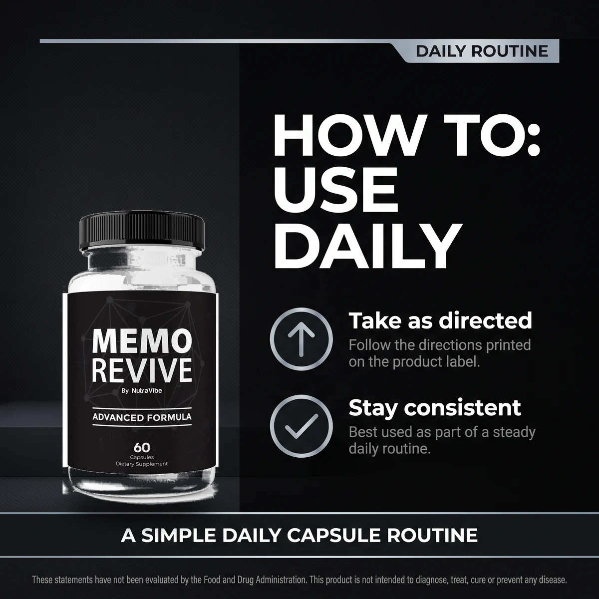How to use Memo Revive daily: take as directed and stay consistent as part of a daily routine